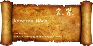 Karczag Nóra névjegykártya